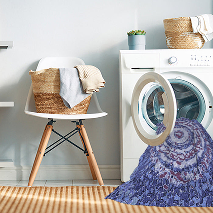 Machine Washable Transitional Deep Periwinkle Purple Rug in a Washing Machine, wshpat3259blu