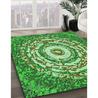 Patterned Green Rug, pat3259grn