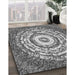 Patterned Cloud Gray Rug in Family Room, pat3259gry