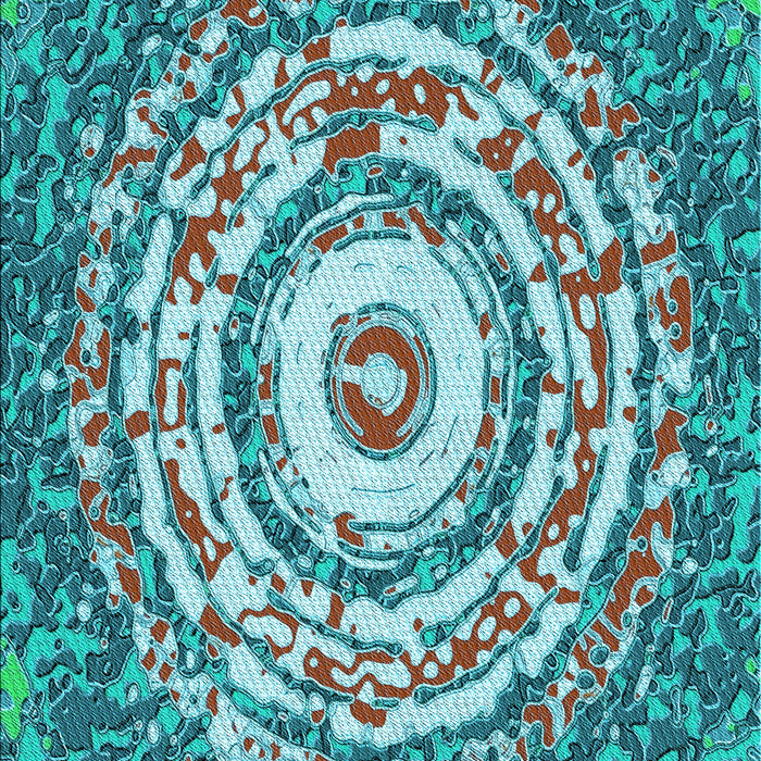 Patterned Greenish Blue Green Rug, pat3259lblu