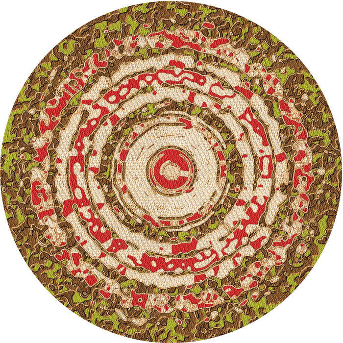 Square Patterned Mahogany Brown Rug, pat3259org