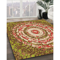 Patterned Mahogany Brown Rug, pat3259org