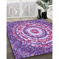 Patterned Dark Orchid Purple Rug, pat3259pur