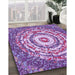 Patterned Dark Orchid Purple Rug in Family Room, pat3259pur