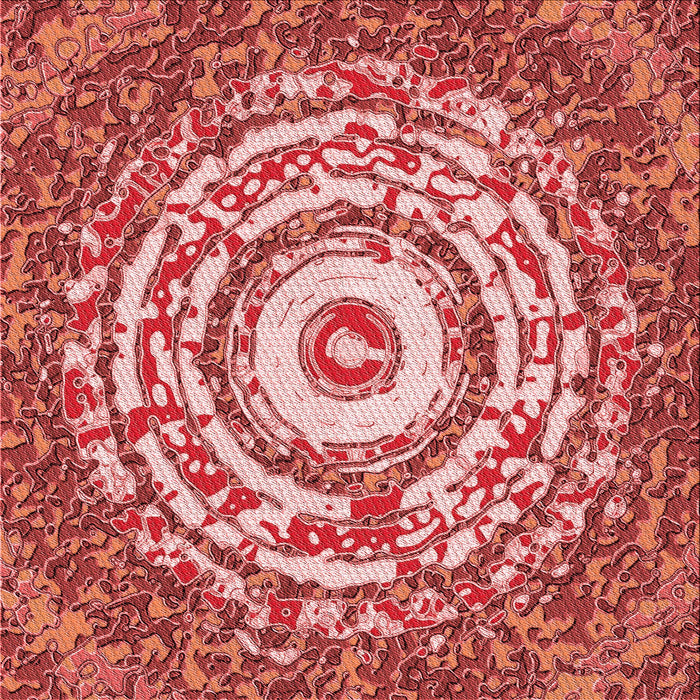 Round Patterned Red Rug, pat3259rd