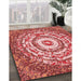 Patterned Red Rug in Family Room, pat3259rd