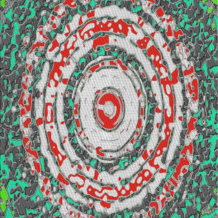 Patterned Cyan Opaque Blue Modern Rug, pat3259