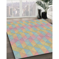 Patterned Dark Almond Brown Novelty Rug, pat325