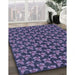 Patterned Blue Rug in Family Room, pat326blu