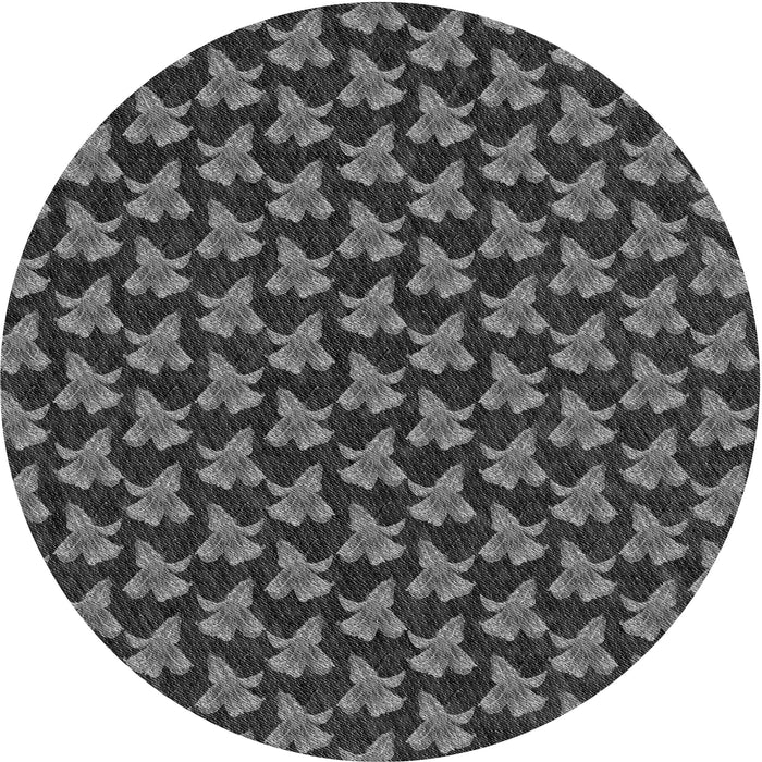 Square Machine Washable Transitional Charcoal Black Rug in a Living Room, wshpat326gry