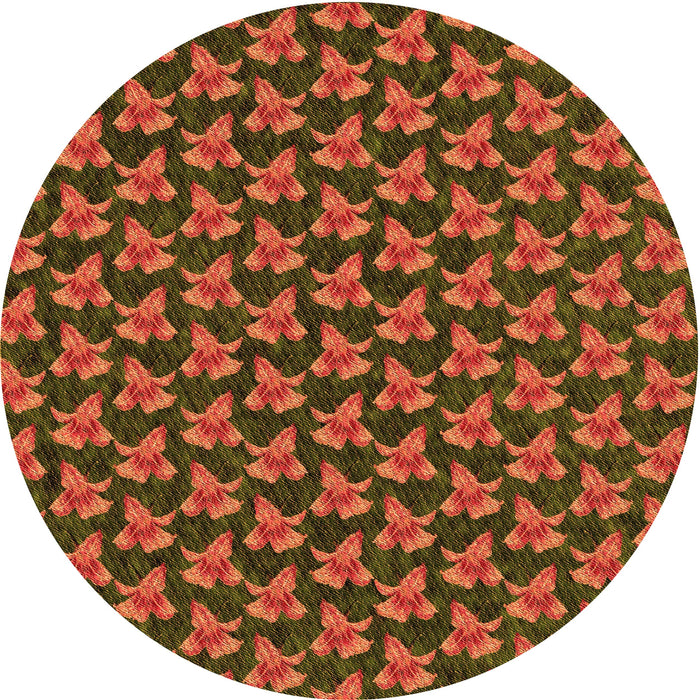 Square Patterned Saffron Red Rug, pat326org