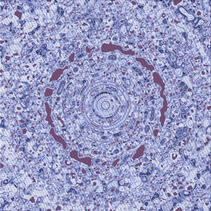 Round Patterned Slate Blue Rug, pat3260blu