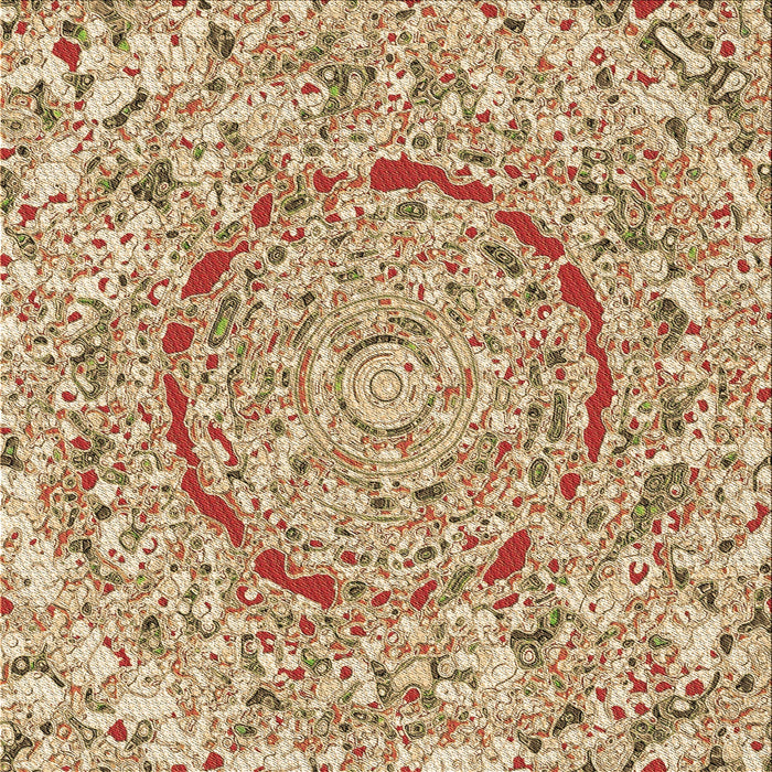 Round Patterned Red Rug, pat3260brn
