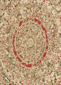 Machine Washable Transitional Red Rug, wshpat3260brn