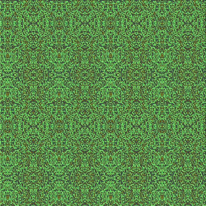 Round Machine Washable Transitional Green Rug, wshpat3261grn