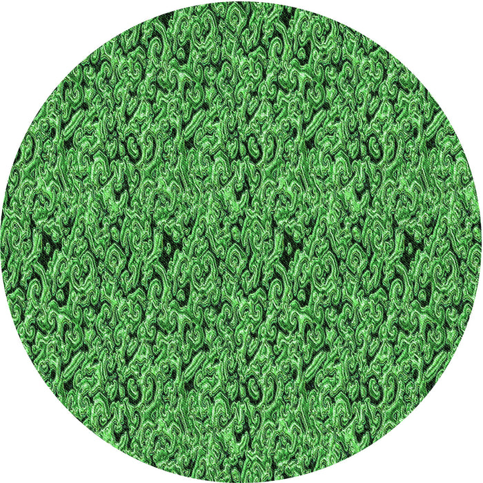Square Machine Washable Transitional Deep Emerald Green Rug in a Living Room, wshpat3262grn