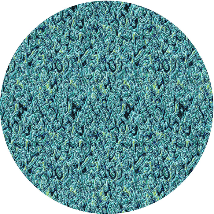 Square Patterned Turquoise Green Rug, pat3262lblu