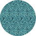 Square Patterned Turquoise Green Rug, pat3262lblu