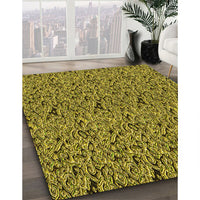 Patterned Golden Brown Yellow Rug, pat3262yw