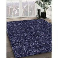 Patterned Deep Periwinkle Purple Rug, pat3264blu