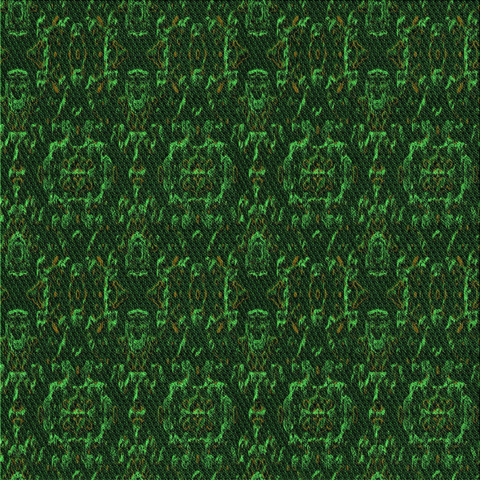 Round Machine Washable Transitional Green Rug, wshpat3264grn