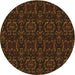 Square Machine Washable Transitional Dark Bronze Brown Rug in a Living Room, wshpat3264org