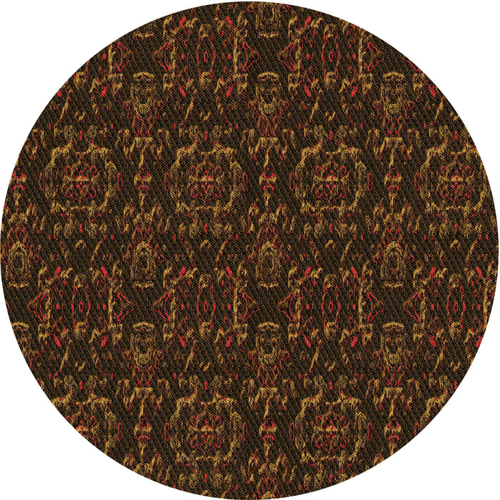 Square Patterned Dark Bronze Brown Rug, pat3264org