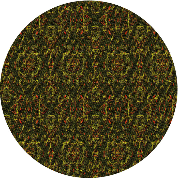 Square Machine Washable Transitional Dark Bronze Brown Rug in a Living Room, wshpat3264yw