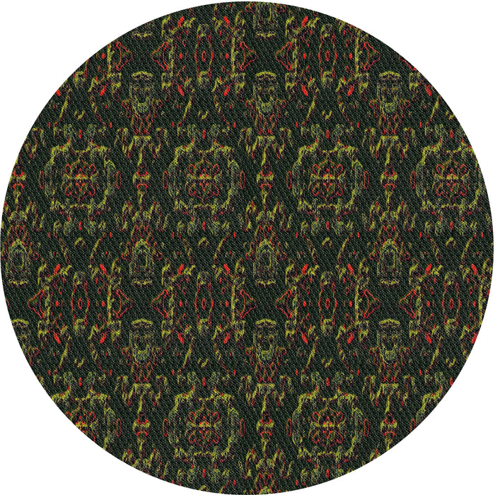 Sideview of Patterned Black Novelty Rug, pat3264