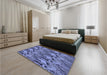 Patterned Blue Rug in a Bedroom, pat3265blu