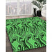 Machine Washable Transitional Deep Emerald Green Rug in a Family Room, wshpat3265grn