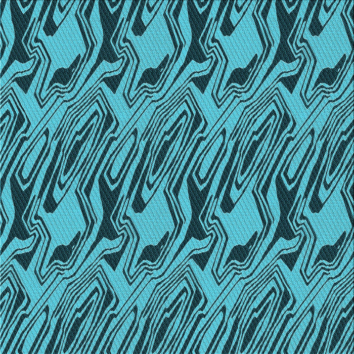 Round Patterned Bright Turquoise Blue Rug, pat3265lblu