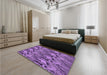 Patterned Violet Purple Rug in a Bedroom, pat3265pur