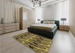 Patterned Orange Gold Rug in a Bedroom, pat3266brn