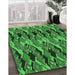 Patterned Deep Emerald Green Rug in Family Room, pat3266grn