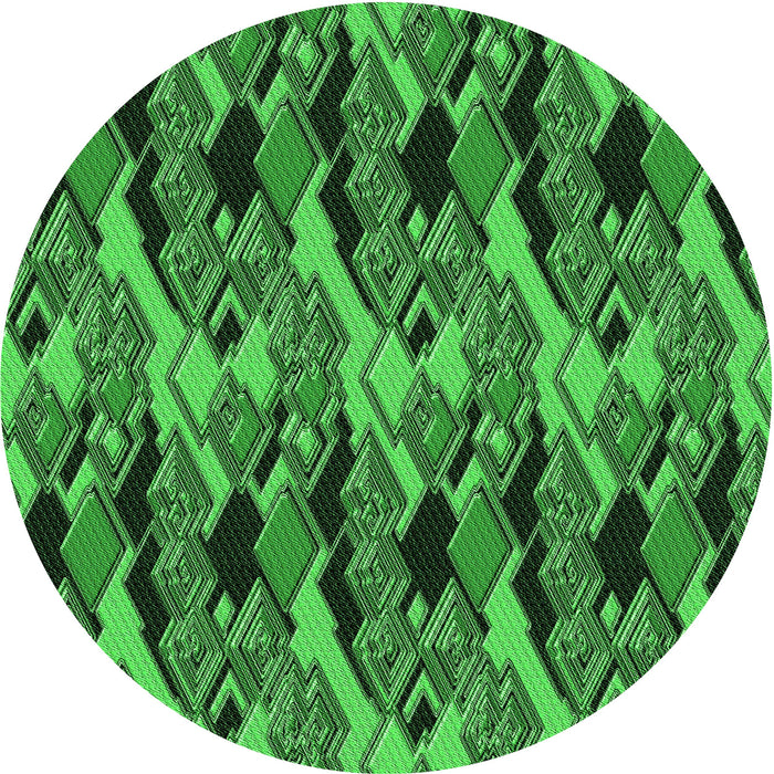 Square Patterned Deep Emerald Green Rug, pat3266grn