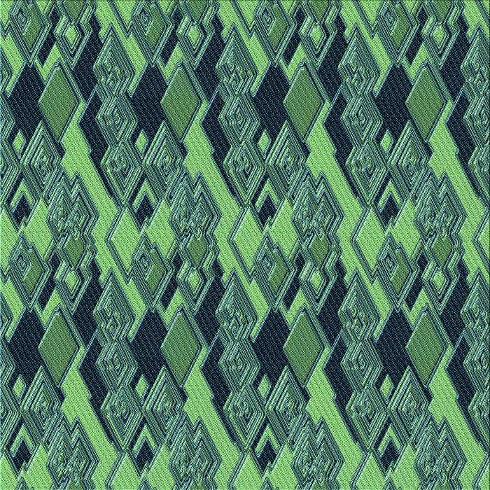 Round Machine Washable Transitional Emerald Green Rug, wshpat3266lblu