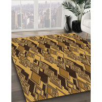 Patterned Red Brown Rug, pat3266org