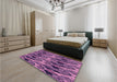 Patterned Orchid Purple Rug in a Bedroom, pat3266pur