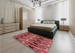 Patterned Cranberry Red Rug in a Bedroom, pat3266rd