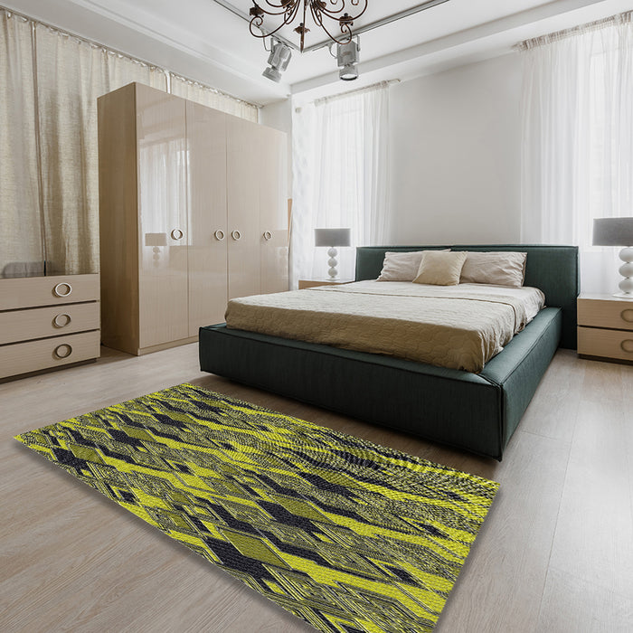 Machine Washable Transitional Charcoal Black Rug in a Bedroom, wshpat3266