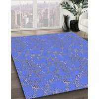 Patterned Sky Blue Rug, pat3267blu