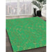 Machine Washable Transitional Neon Green Rug in a Family Room, wshpat3267grn