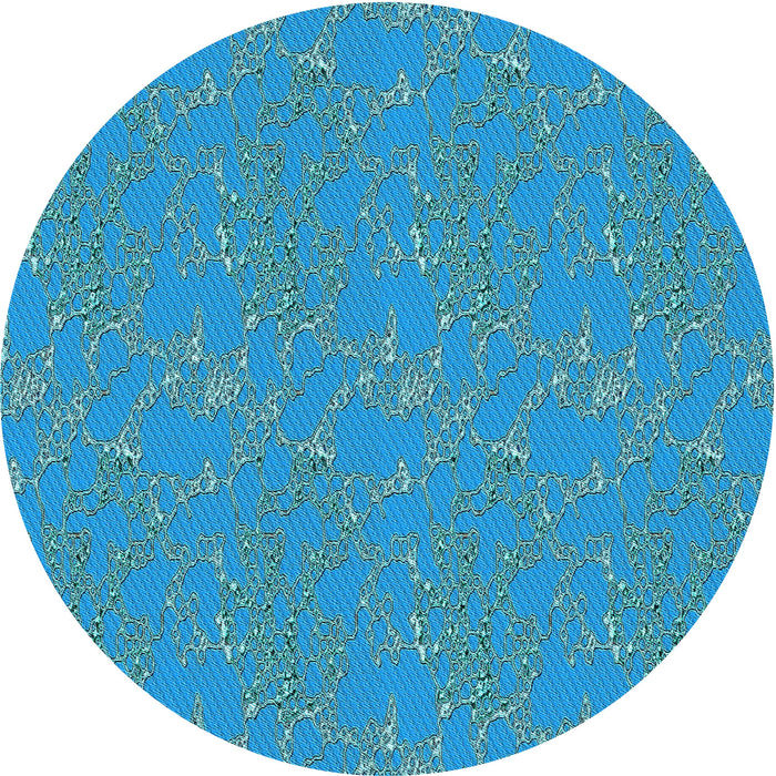 Square Patterned Bright Turquoise Blue Rug, pat3267lblu