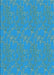 Patterned Bright Turquoise Blue Rug, pat3267lblu