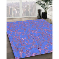 Patterned Sky Blue Rug, pat3267pur