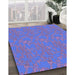 Patterned Sky Blue Rug in Family Room, pat3267pur