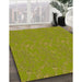 Patterned Dark Yellow Green Rug in Family Room, pat3267yw