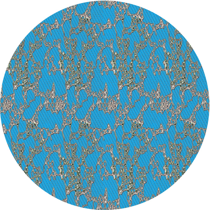 Sideview of Patterned Blue Novelty Rug, pat3267