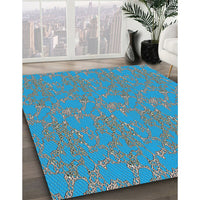 Patterned Blue Novelty Rug, pat3267